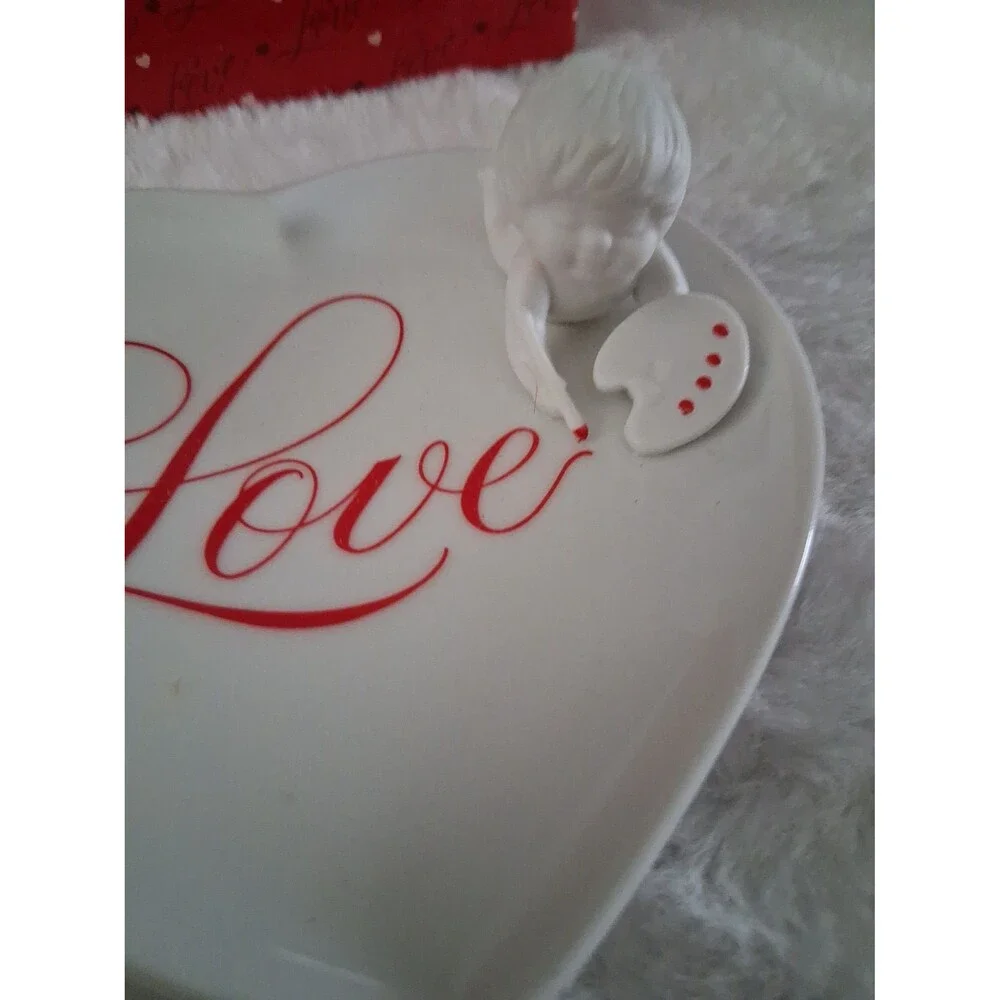 Vintage 1984 Cupids message porcelain dish